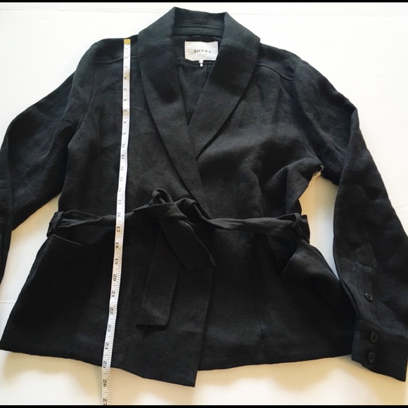 FRAME Black linen blazer with front pockets, small - Picture 8 of 10